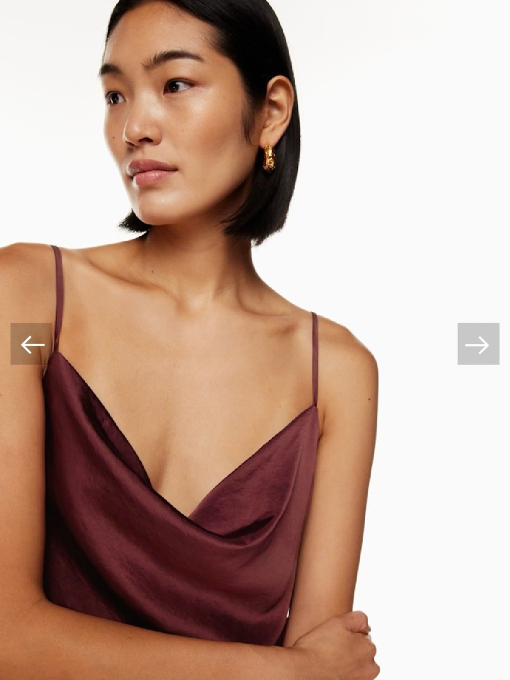 Only Satin Cowlneck Slip Dress in Deep Wine - size L (LIKE NEW) - Picture 9 of 10
